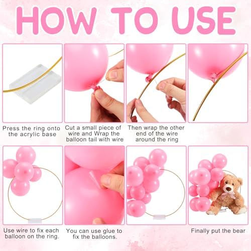 6 Sets Bear Table Centerpieces for Baby Shower Gender Reveal, Pink - Image 3