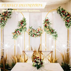 Metal Arch Stand and Cover Set,1 Beige Spandex Fitted Backdrop with 1 Gold Wedding Arched Stand Frame for Parties Birthday Baby Shower Bridal Banquet Decoration (7.2FT) - Image 7