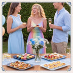 4 Pieces Blue Baby Shower Serving Trays Melamine Platters - Image 6