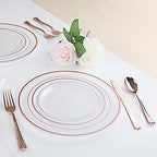 I00000 60 Pcs Rose Gold Plastic Plates, Premium Disposable Party Plates - Image 5