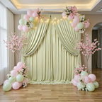 40 ft x 10 ft Wrinkle Free Light Green Backdrop Curtain for Parties, Thick Green Polyester Photo Backdrop Drapes for Baby Shower Wedding Engagement Birthday Party Backdrop Stand,5ft x 10ft 8 Panels - Image 5
