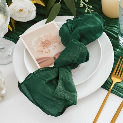 50 Pack Cheesecloth Napkins 20"x20" Emerald Green Gauze Boho Napkins - Image 4