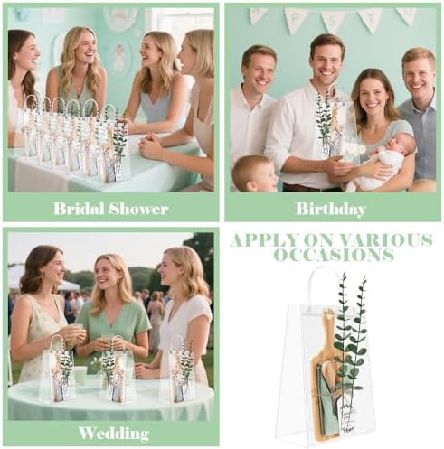49Pcs Baby Shower Prizes for Game Winners Bamboo Cheese Board Fork Spreaders Towel Thank You Card with PVC Gift Bags for Guests Baby Shower Wedding Bridal Shower Favors - Image 7