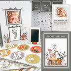 Baby Memory Book with Keepsake Box & Monthly Baby First Milestone Stickers - Gender Neutral First Year Scrapbook Journal - Baby Photo Album for Boys - Baby Book Keepsake, Baby Milestone Book by CHIRPYBLUESTUDIO