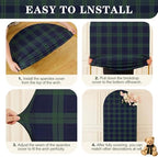 Moukeren Tartan Plaid Teddy Bear Arch Backdrop Cover 6ft and 7.2ft - Image 3