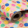 RUSPEPA Kraft Wrapping Paper Roll - Balloon Pattern - 24 Inches x 100 Feet by RUSPEPA