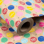 RUSPEPA Kraft Wrapping Paper Roll - Balloon Pattern - 24 Inches x 100 Feet by RUSPEPA