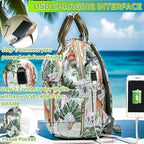 Diaper Bag Backpack for Dad and Mom with USB Charging Port Stroller Straps and Insulated Pocket,army military Travel Nappy Backpack for Daddy/Mommy (Animal Pattern) - Image 3