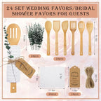Funnymoom 24 Sets Wedding Bridal Shower Favors, Bamboo Wooden Spoons - Image 2