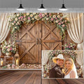 20x10ft Wedding Backdrop Rustic Floral Flower Wooden Wall Backdrop Bridal Baby Shower Ceremony Photography Background Shabby Chic Countryside Western Anniversary Wedding Party Birthday Photo Prop by Mtsxfy