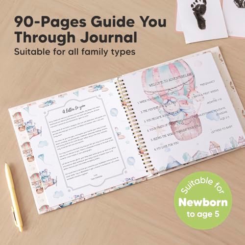 KeaBabies Inkless Hand and Footprint Kit and First 5 Years Baby Memory Book Journal - Ink Pad for Baby Hand and Foot Prints - 90 Pages Hardcover First Year Keepsake Milestone Book for Boys, Girls - Image 6
