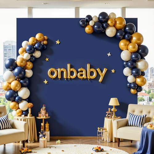 Navy Blue Square Arch Backdrop Cover 8x8FT, Double-Sided Stretchy Spandex Fabric Fits Square Arch Backdrop Stand, Navy Background Backdrop for Wedding Baby Shower Birthday Party Decorations - Image 6
