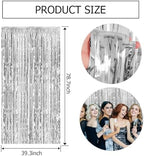 20 Pack Silver Backdrop Curtain Party Decorations Foil Fringe Backdrop Silver Tinsel Streamers Birthday Bachelorette New Year Christmas Wedding Baby Shower Disco Party Decorations - Image 7