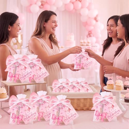 288 Pcs Baby Shower Favors Set for Guests,Pink,Bow - Image 4