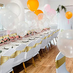 Babenest 50PCS Spandex Chair Sashes Bows with Buckle Metallic Gold - Image 2