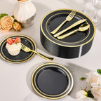 Goodluck 600 Pieces Black Plates for 100 Guests - Image 6