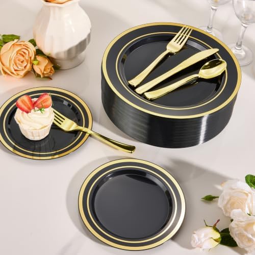 Goodluck 600 Pieces Black Plates for 100 Guests - Image 6