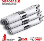 200 Pieces Pre Rolled Silver Plastic Cutlery Set, Individually Wrapped Plastic Silverware Set with 50 Forks, 50 Knives, 50 Spoons, 50 Napkins, Utensils for Weddings, Service for 50 Guests - Image 5