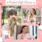 Zeyune 6 Sets Baby Shower Prizes for Wedding Bridal Shower Gifts Party Favors Including Glass Notebooks Ballpoint Pen Mirror Hairpins Hair Bands Gift Bag Thank You Cards(Pink,Classic) - Image 5