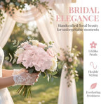 65 Pcs Blush Hydrangea Artificial Flowers for Wedding Decor - Image 4