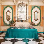 Eternal Beauty Teal 90x132 Inch Tropical Beach Sequin Tablecloth - Image 3