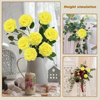 Artificial Flowers Yellow Realistic Roses, Real Looking Fake Roses with Stem for DIY Wedding Bouquets Centerpieces Bridal Shower Party Home Romantic Decorations (Yellow, 100pcs) - Image 3