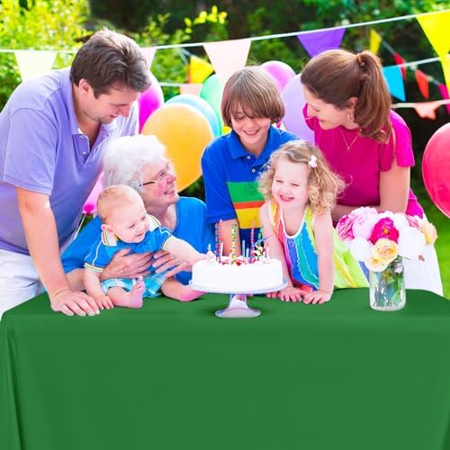6 Pack Tablecloth 60 x 102 inch Polyester Table Cloth for 6 Foot Rectangle Tables,Stain and Wrinkle Resistant Washable Fabric Table Covers Polyester Green Table Clothes for Wedding,Party,Banquet - Image 7
