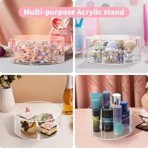 NPPLUS 3 Pcs Acrylic Round Cake Stand with Lid, Clear Fillable Cake Tier - Image 7