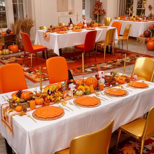 COLOSUS 60PCS Orange Plastic Plates for Party, Heavy Duty Plates Plates. - Image 7