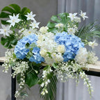 65Pcs Whiteblue Hydrangea Artificial Flowers Bulk，Realistic Silk Fake Flowers with Stems，Faux Hydrangea Flowers for Wedding Home Decor Centerpieces Living Room Party Baby Shower Decoration - Image 5