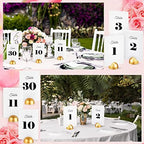 Taiyin 40 Set Gold Table Number Stands with 1-40 Table Number Cards, Round Tables Numbers Holders, Wedding Place Card Holders for Wedding Reception, Anniversary, Restaurant, Party Events 4 x 6 Inch - Image 4