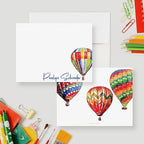 Personalized Hot Air Balloon Note Cards, Colorful Hot Air Balloon Stationery Set, Adventure Travel Gifts, Letter Writing Paper Appreciation Gifts, Hot Air Balloon Baby Shower Thank You Cards - Image 2