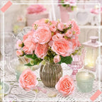 8 Bundles Artificial Peony Centerpiece Flowers,Light Pink - Image 3