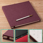 Large Photo Album Self Adhesive 4x6 5x7 6x8 8x10 Pictures Scrapbook Magnetic Album DIY Scrap Book 60 Sticky Pages Linen Cover DIY Photo Album with A Metallic Pen and DIY Accessories(Purple) - Image 6