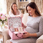 SiliFine Pink Keepsake Box for Baby, Wooden Memory Storage for Newborns - Image 5