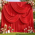 10x12ft Red Backdrop Curtains, Red for Backdrop Draping Fabric for Wedding Party Bridal Baby Shower Prom Birthday Graduation 5x12FT, 2 Panels by LittleFunny