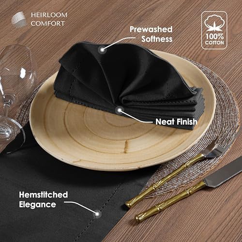 Multi Color Cloth Napkins 18x18 Inch - Set of 12-100% Cotton, Soft, Absorbent - Perfect Hotel Quality Napkin for Table, Dinner, Weddings, Everyday Dining - White, Grey, Black - Image 4