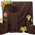 20FT x 15FT Wrinkle-Free Brown Backdrop Curtains for Wedding, 4 Panels Brown Fabric Photo Background Drapes for Wedding Reception, Birthday, Bridal & Baby Shower Decorations Photography by Besutolife