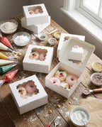 Bakepacker Cookie Boxes With Window, White, 6x6x3 inches, 100pcs - Image 6
