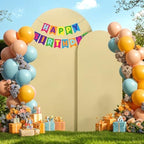 Khaki Arch Backdrop Cover 2 Set - 6.6FT, 5FT Spandex Fitted Wedding Arch Stand Covers Round Top Chiara Arch Backdrop Stands Cover for Birthday Parties Banquet Photo Background Decoration - Image 7