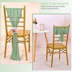 60 PCS Sage Green Chair Sashes Cheesecloth Sashes Rustic Chair Decorative Bows Designed ChairCover for Wedding Banquet Party Aisle Home Kitchen Decoration (16 x 70 inch) - Image 6