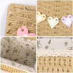 Wicker Card Basket, Wedding Card Basket with Letter Flag Decorative - Image 3