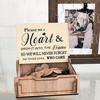 Y&K Homish Wedding Guest Book Alternative, Rustic Wedding Decorations for Reception, Favors for Guests 80 Hearts Green Wreath (Rustic Brown) - Image 2