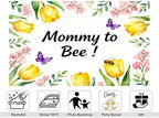 8x6ft Mommy to Bee Backdrop Floral Wildflower Baby Shower Party Gender Reveal Honeycomb Pattern Sweet as Can Photography Background Party Banner Decorations Photo Studio Props - Image 2