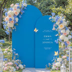 Baby Blue and Royal Blue Arch Cover 2 Set-7.2FT and 6FT Arch Backdrop Cover Spandex Fitted Wedding Arch Stand Covers for Baby Shower Boy Birthday Party Gender Reveal Photo Background Decorations - Image 5