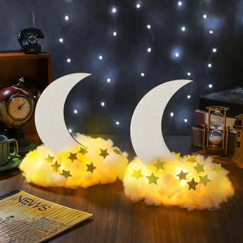 Wonderjune 9 Sets Star and Moon Centerpieces Baby Shower Decor, Silver - Image 2