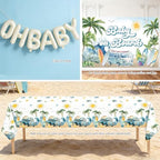 Party Inspo Baby on Board Baby Shower Decorations - 122Pcs Surf Theme Party Supplies for Boys with Backdrop, Tablecloth, Balloon Boxes and Ocean Blue Garland Kit - Image 4