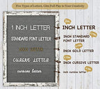 Felt Letter Board 12x16 Inch Rustic Wood Frame - Pre Cut & Sorted 725 Letters with Stand, Cursive Style Letters, Big Letters, Plastic Organizer, Shabby Chic Vintage Decor - Image 3