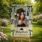 Personalized Graduation Yard Sign with Photo, Custom Class of 2026 Graduation Sign for Outdoor Lawn Decor, Clear Acrylic or Frosted, Waterproof Display with Elegant Bow Design - Image 2