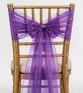 50 Wedding Organza Purple Chair Sashes - Sheer Chair Bows for Party Banquet Hotel Restaurant Birthday Bridal Shower Engagement Events Decorations by WENSINL